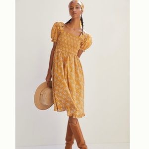 NWT Anthropologie Smocked Midi Dress